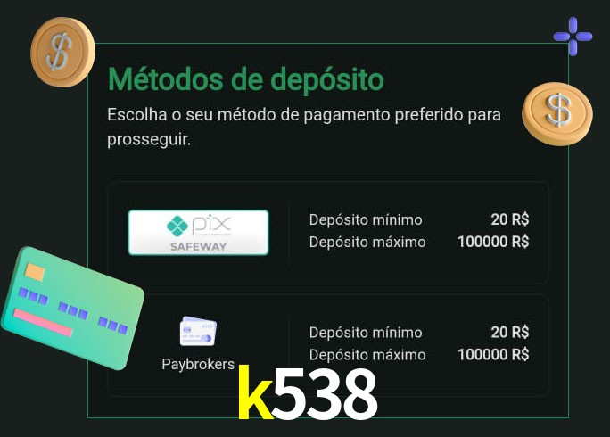O cassino k538 oferece uma grande variedade de métodos de pagamento